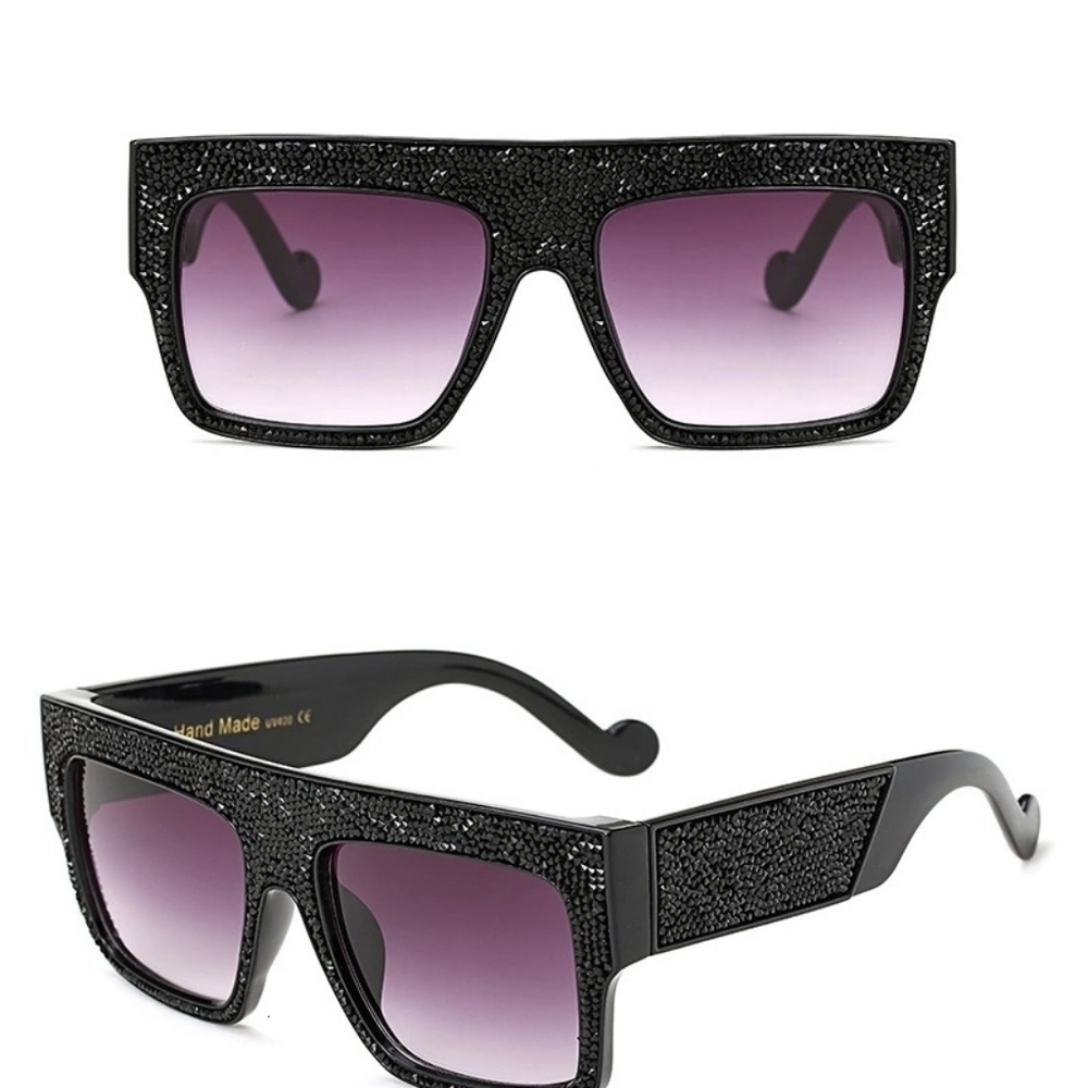 Black Purple‎ Tinted Bling Sunglasses Unisex